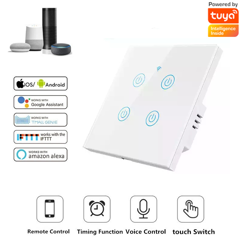 WiFi Smart EU Touch Glass Switch Panel 1-4 Gang(RSH-SP001-004-EU )
